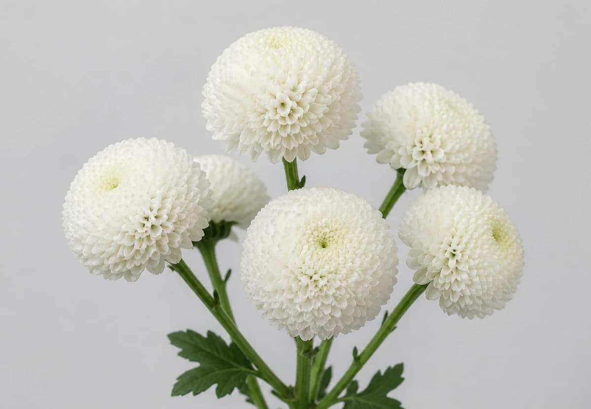 White Pom / Button Chrysanthemum